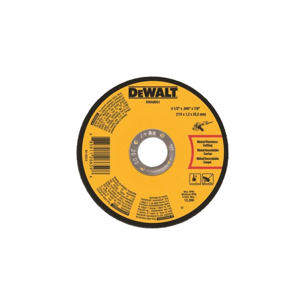 DEWALT 4 1 2in x .045in x 7 8in Metal Cut Off Wheel 10 pack