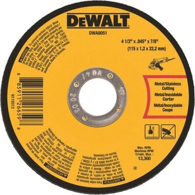 DEWALT 4-1/2in x .045in x 7/8in Metal Cut-Off Wheel-10 pack