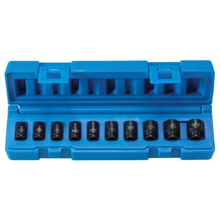 Grey Pneumatic 1/4 to 9/16 Inch Drive Surface Drive Impact Set 10 Pieces, large image number 0