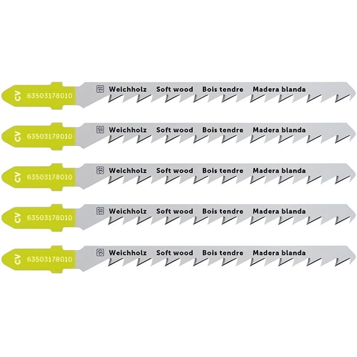 Fein 3 Inch 6 TPI Chrome-Vanadium Jigsaw Blades, 5 Pack