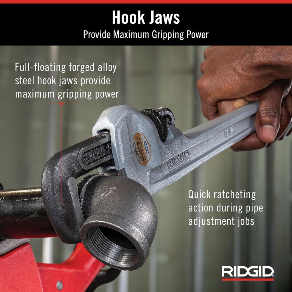 Ridgid 10 Inch and 18 Inch Aluminum Pipe Wrench Bundle, large image number 7