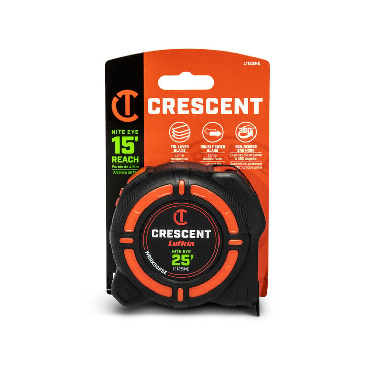 Crescent Lufkin 1-1/4 Inch x 25 Ft. WORKHORSE NITE EYE Tape Measure, large image number 4
