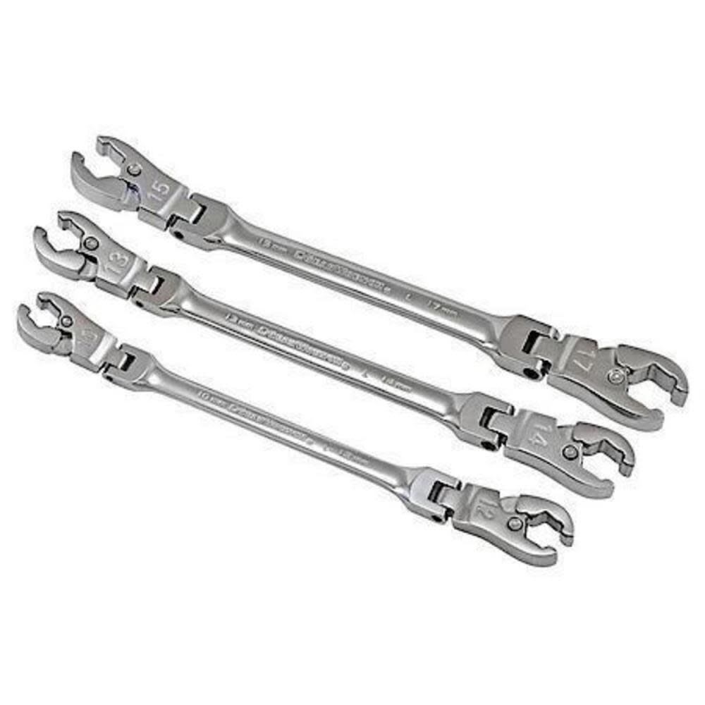 Metric Ratcheting Flex Flare Nut Wrench Set 89099 for sale online GearWrench 3 Pc 