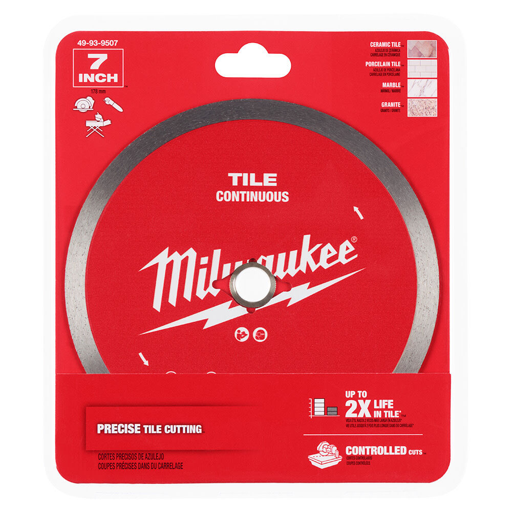Milwaukee 7 Inch Continuous Rim Diamond Blade for Tile and Stone, large image number 8