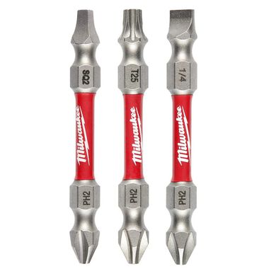 Milwaukee SHOCKWAVE Impact Duty PH2/SQ2/T25 Double Ended Bits 3PC
