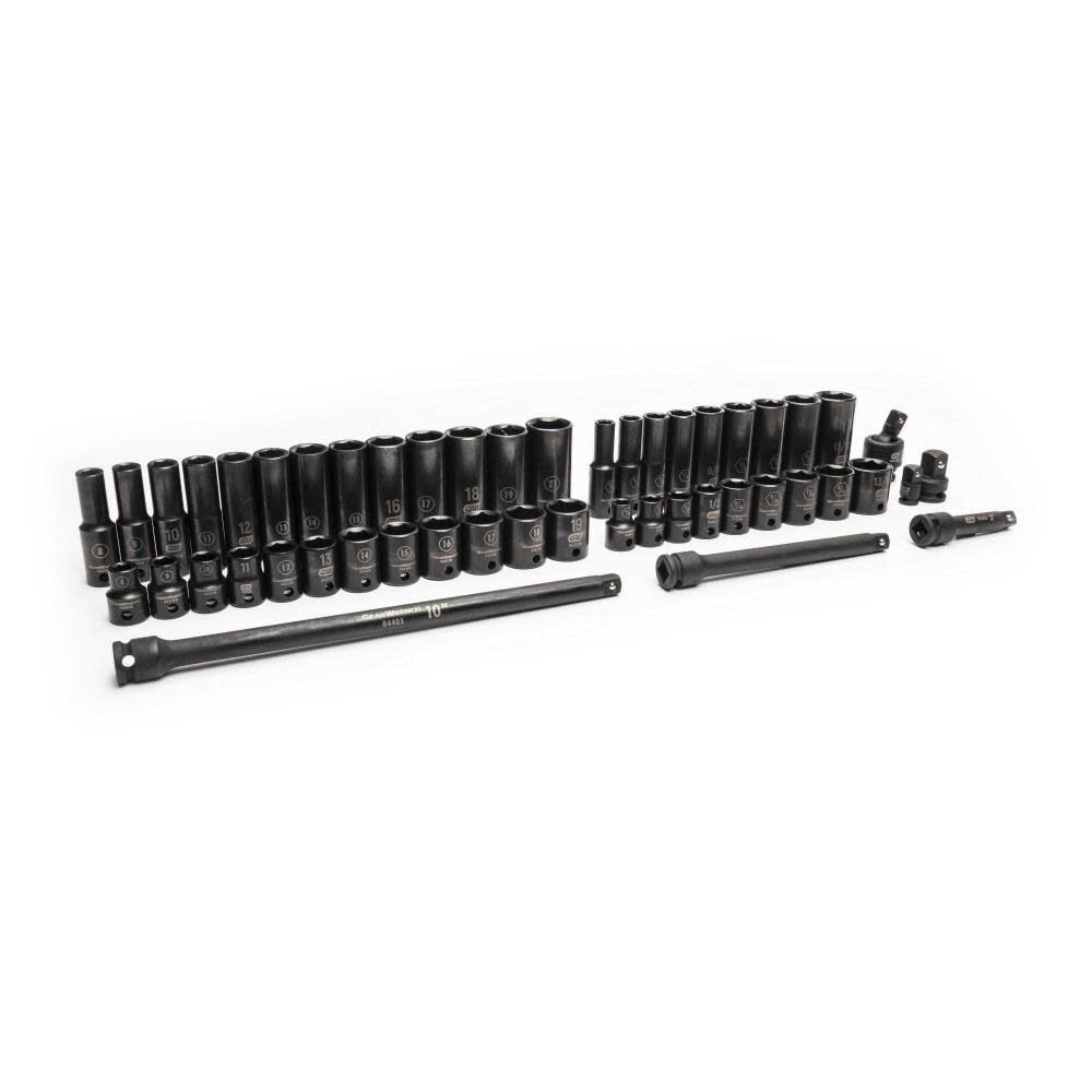 GEARWRENCH Steckschlüsseleinsatz-Set 6-tlg., 3/8" Antrieb, 1 Zoll SAE – 80593 (schwarz, Made In Taiwan)