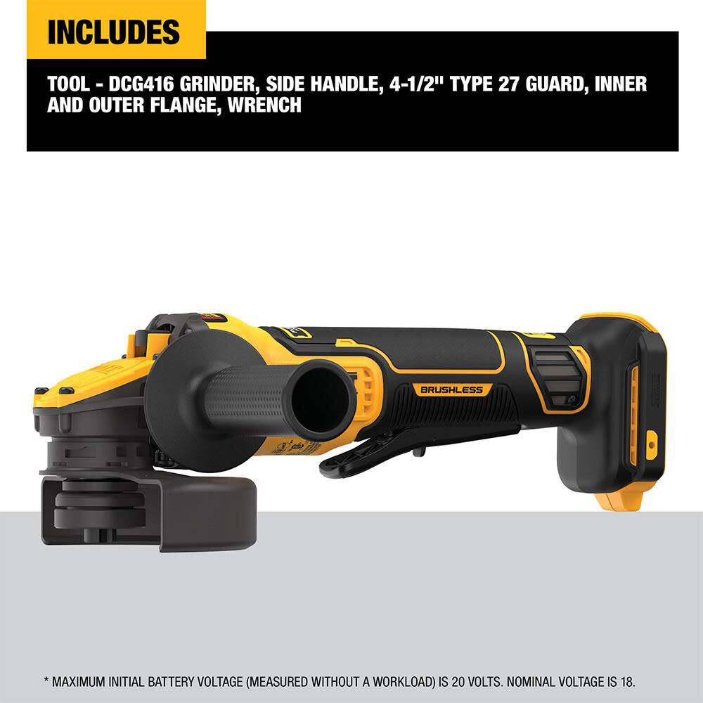DEWALT Promotional FLEXVOLT Advantage 20V MAX 4-1/2-5in Angle Grinder - (Bare Tool), large image number 4