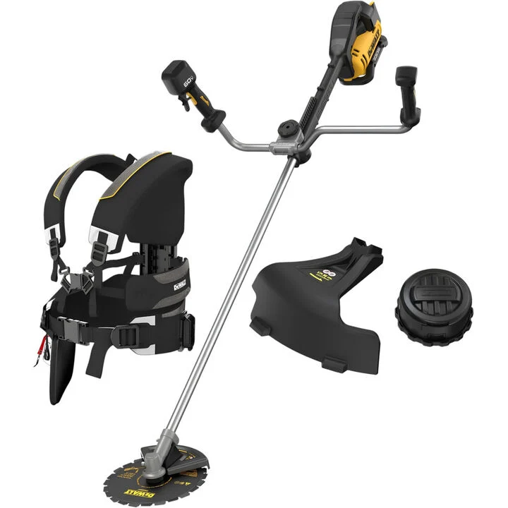 DEWALT 60V 10 in. Brush Saw With Bike Handle, Brush Cutter To String Trimmer Conversion Kit, & Premium Landscaping Harness