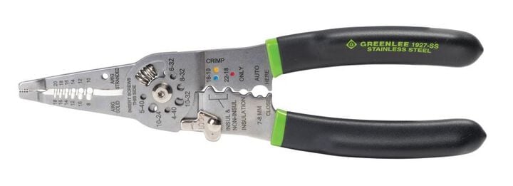 Greenlee Stainless Steel 7.5in Wire Stripper/Cutter/Crimper