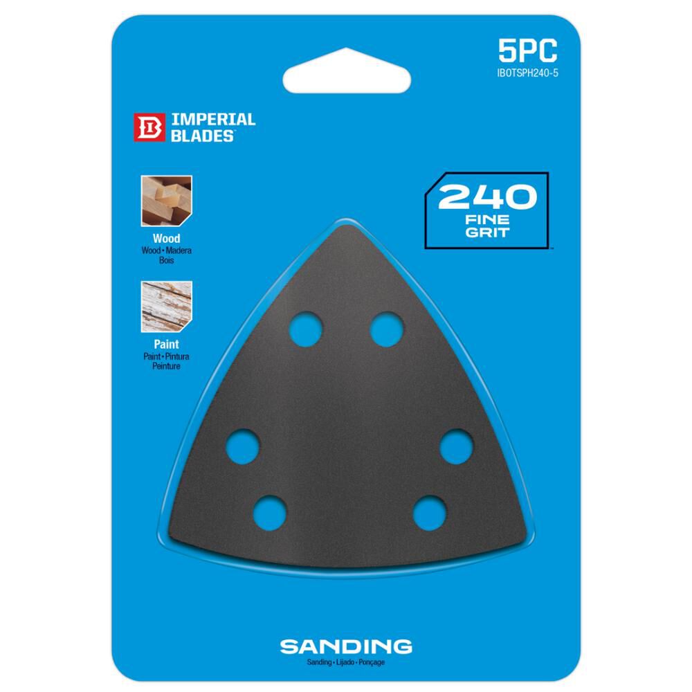 Imperial Blades IBOTSPH240-5 Oscillating Multi-Tool Triangle Sandpaper 240 Fine Grit 5PC, large image number 4