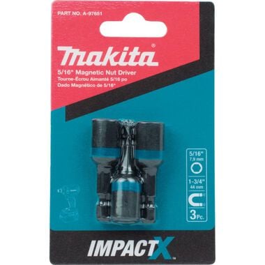 Makita Impact X 5/16 x 1-3/4 Magnetic Nut Driver 3/pk, large image number 1