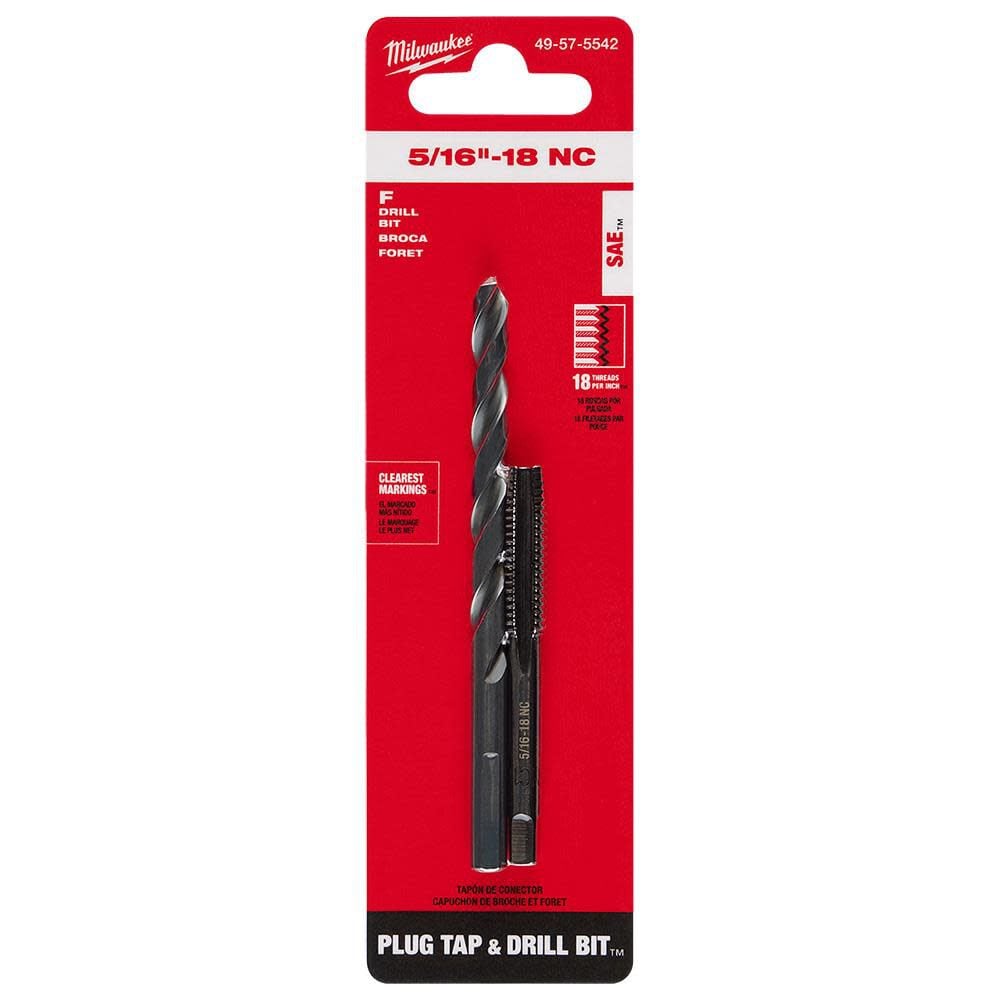 Milwaukee 5/16 in -18 NC Straight Flute Plug Tap & F Drill Bit, large image number 11