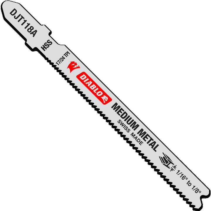 Diablo Tools 3-5/8inx17/24 TPI HiSpeed Steel T-Shank Jig Saw Blades Med Metal, large image number 1