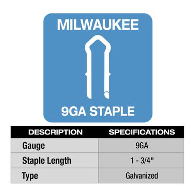 Milwaukee Galvanized Staples 1.75inch 9 Gauge, large image number 5