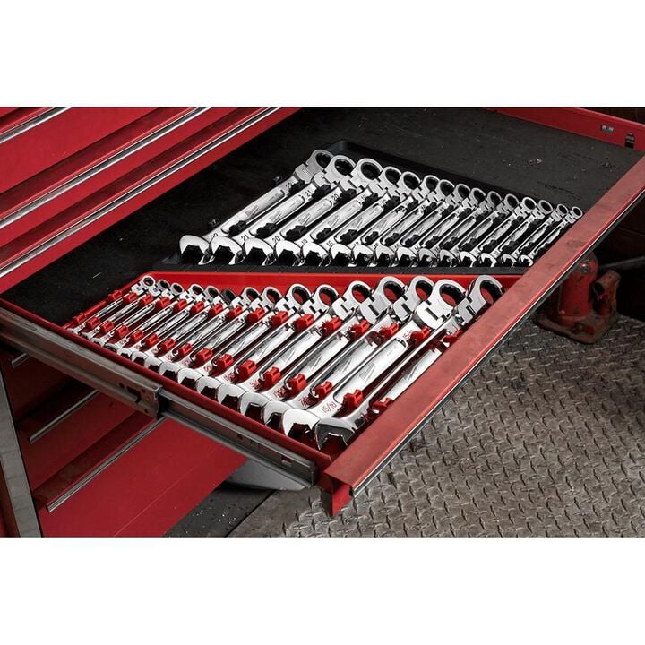 Milwaukee Combination Wrench Set SAE Flex Head Ratcheting 15pc, large image number 14