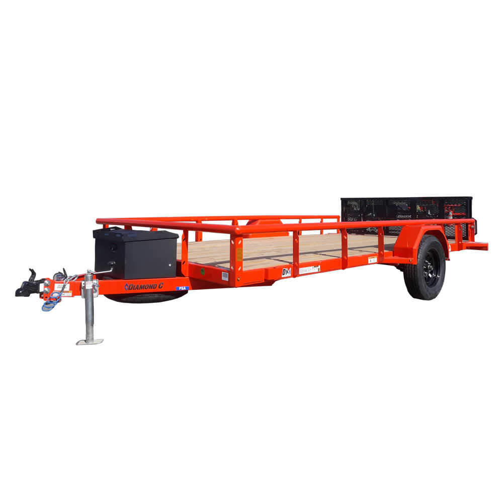 Diamond C PSA135 12 Foot Single Axle Utility Trailer, Orange – PSA135L14X83