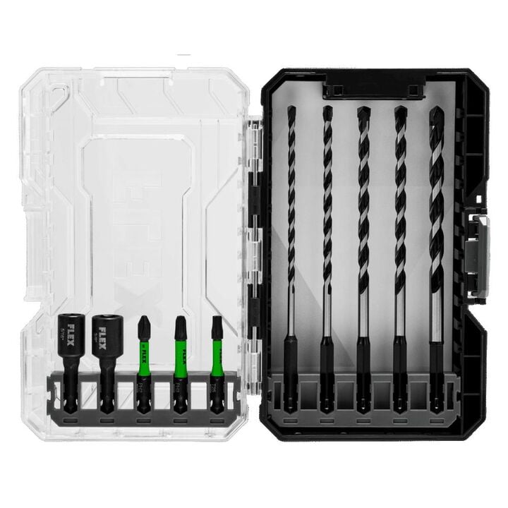 FLEX Drill & Drive Bit Set Carbide Tipped Multi Construction 10pc, large image number 1