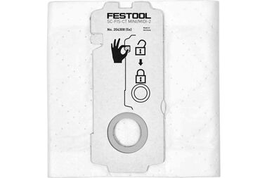 Festool SELFCLEAN Filter Bag SC-FIS-CT MINI/MIDI-2 - 5 pk, large image number 1