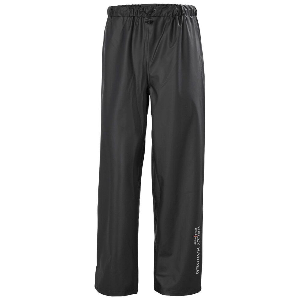 Helly Hansen Voss 100% Polyester Waterproof Men's Rain Pant, Black, Size Large - 70480-990-L