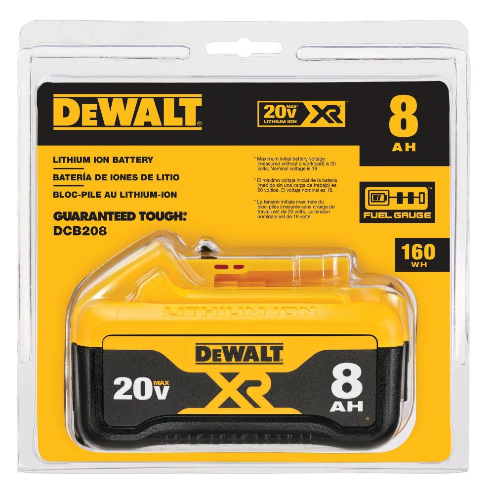 DEWALT 20V MAX 20V 8Ah Lithium Ion Power Tool Battery Pack with Fuel Indicator, large image number 7