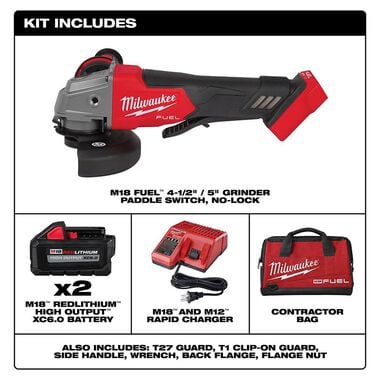 Milwaukee M18 FUEL 4-1/2inch / 5inch Grinder Paddle Switch No-Lock Kit, large image number 1