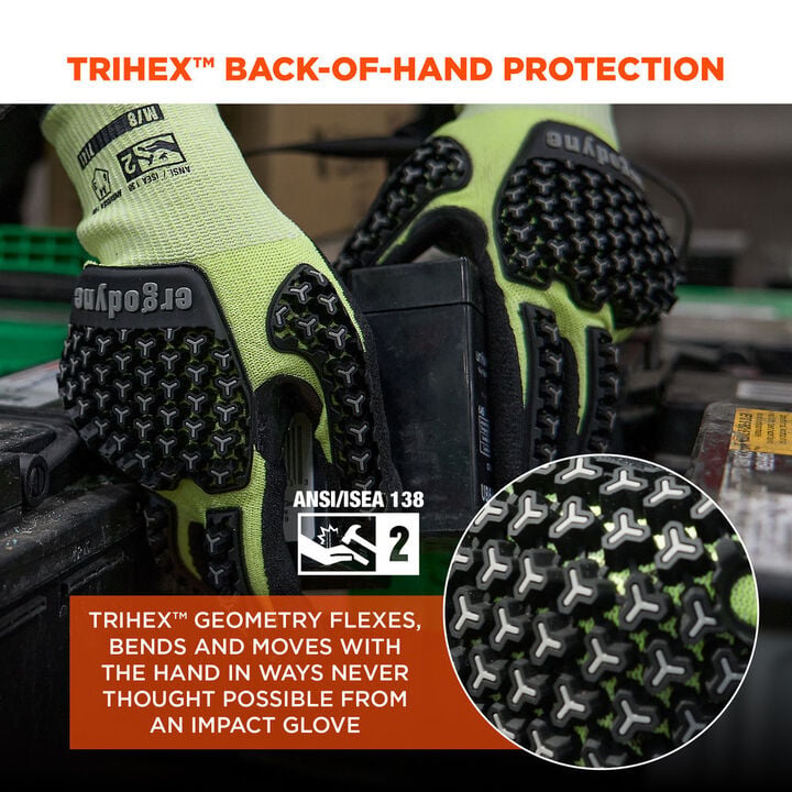 Ergodyne 7142 Coated A4 Cut-Resistant Impact Gloves Large Lime, large image number 3