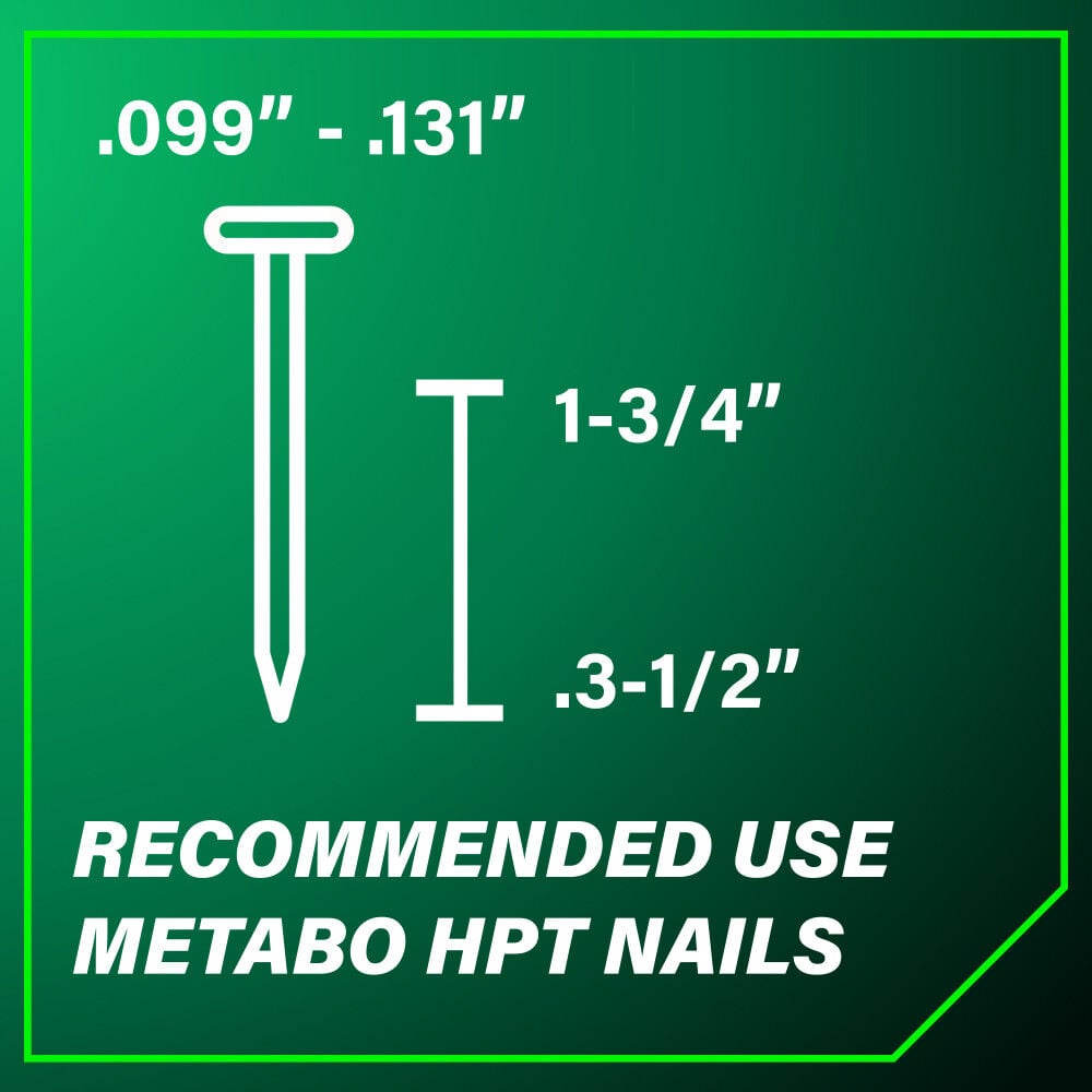 Metabo HPT Cordless Pneumatic 18V 15 Degree Coil Wire Collated Framing Nailer Kit, large image number 11