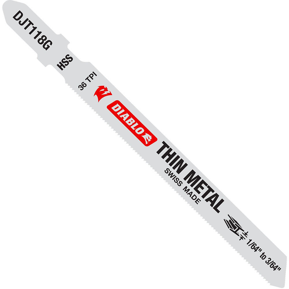 Diablo Tools 3-5/8in 36 TPI HiSpeed Steel T-Shank Jig Saw Blades Thin Metal, large image number 1