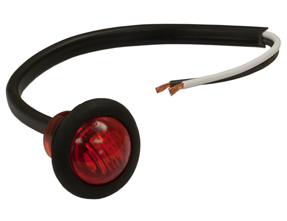 Buyers Products Company .75 Inch Round Marker Clearance Lights - 3 LED Red With Stripped Leads, large image number 1