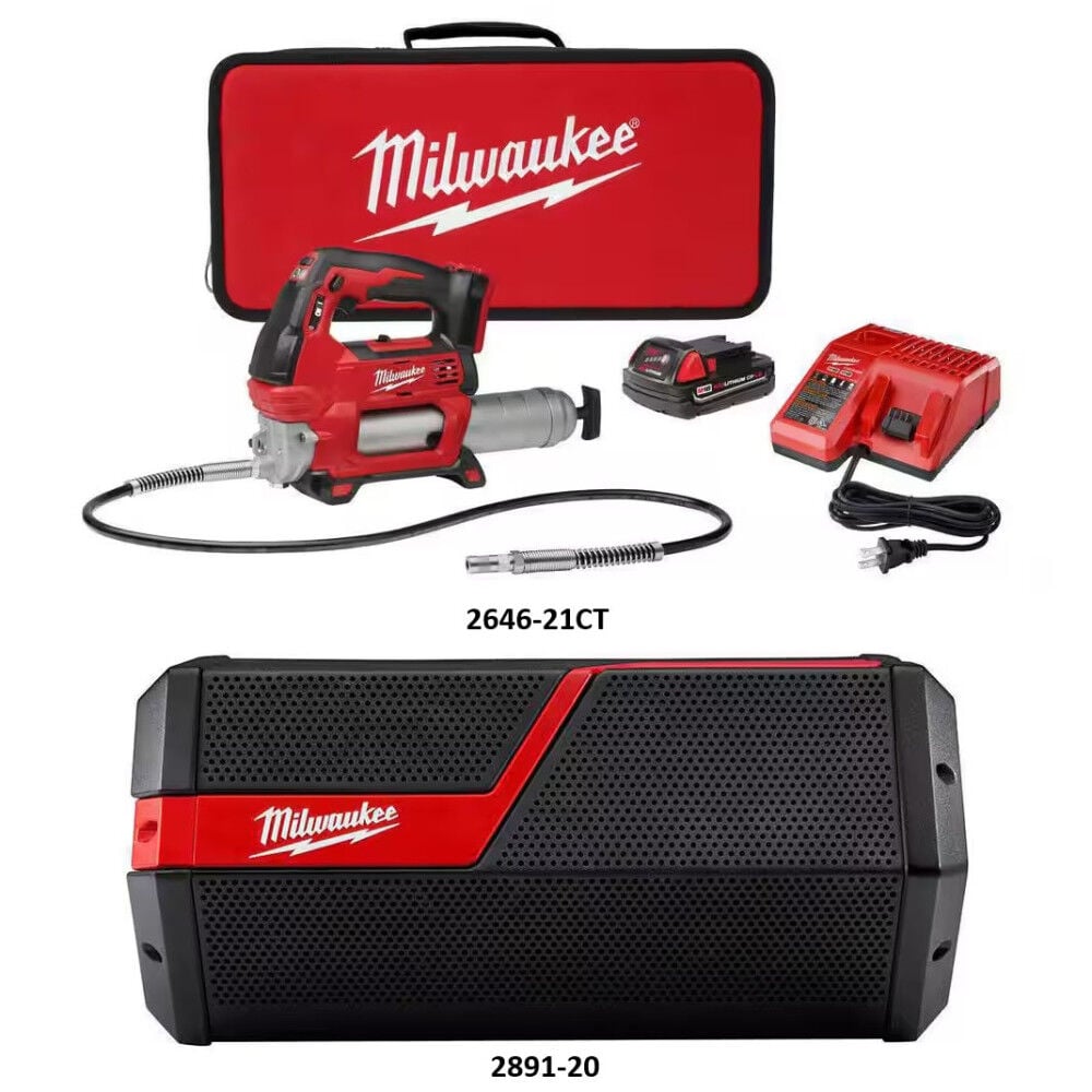 Milwaukee M18 2spd Grease Gun Kit M18 M12 Jobsite Speaker Bundle Mil000011380 Simolary simolary.com 6