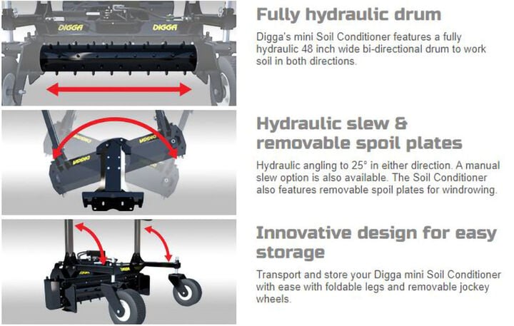 Digga North America Mini Soil Conditioner with Hydraulic Pivot, large image number 1