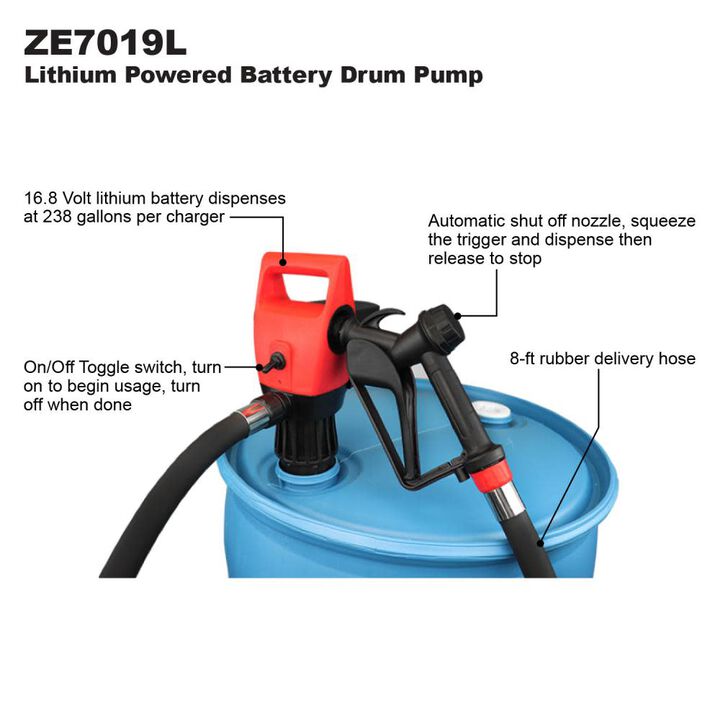Milton Lithium Powered Battery Drum Pump, large image number 12