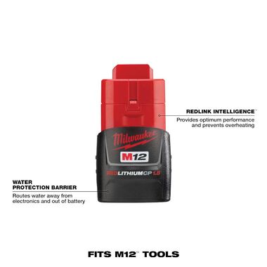 Milwaukee M12 REDLITHIUM 1.5Ah Compact Battery Pack 2pk, large image number 1