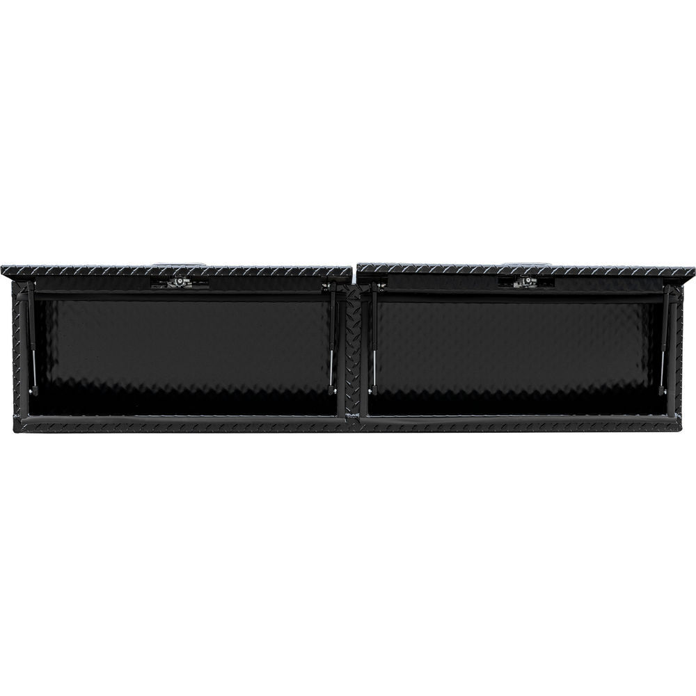 Buyers Products Company 16x13x72 Inch Gloss Black Diamond Tread Aluminum Topsider Truck Box with Flip-Up Doors, large image number 8