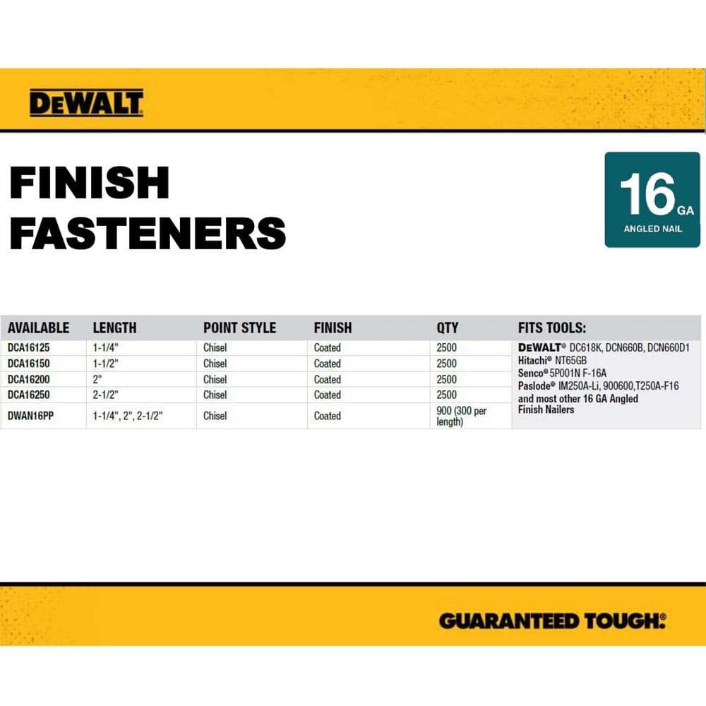 DEWALT 16-Gauge 2-1/2 Inch Finish Nails & Cordless Finish Nailer Bundle, large image number 15
