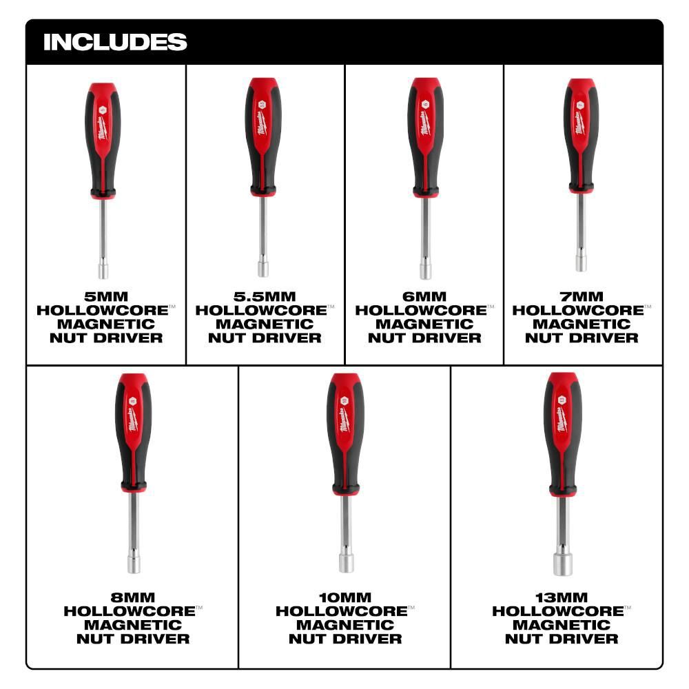 Milwaukee Metric HollowCore Magnetic Nut Driver Set 7pc, large image number 2