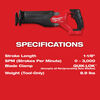 Milwaukee M18 FUEL SAWZALL Reciprocating Saw Kit with PACKOUT Case, small image number 3