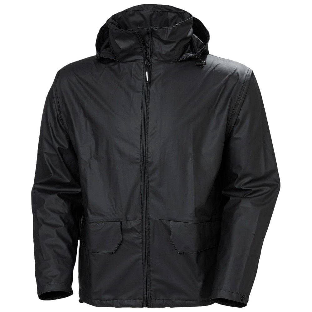 Helly Hansen Voss Polyester Waterproof Mens Rain Jacket, Black, Size Small - 70180-990-S