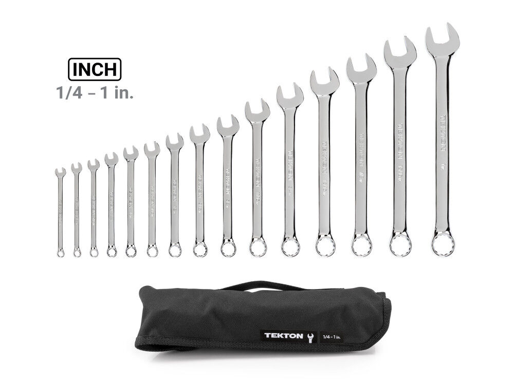 Tekton Combination Wrench Set with Pouch, 15-Piece (1/4-1 Inch), large image number 2