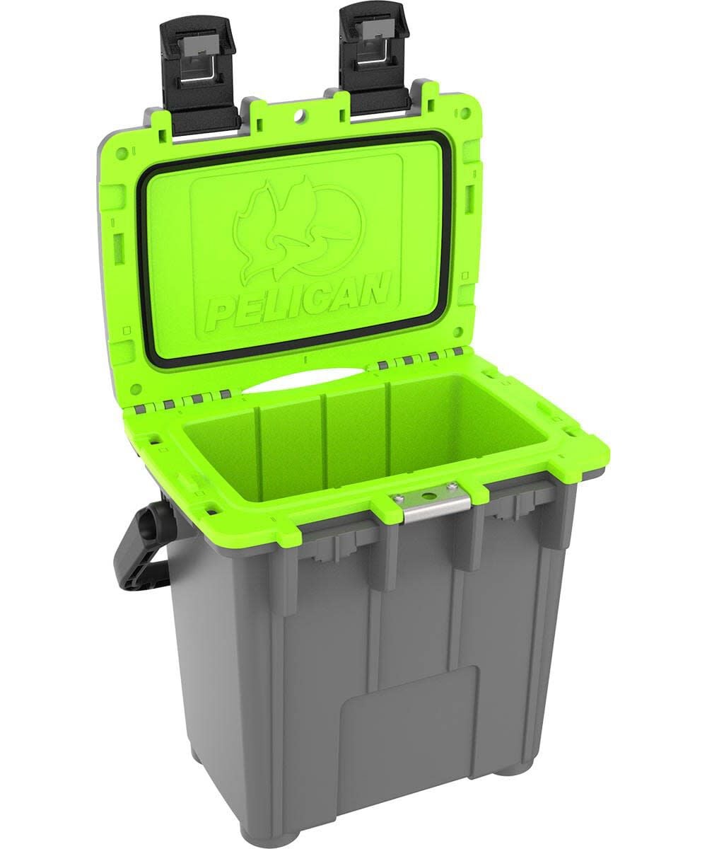Pelican Polypropylene Elite Cooler with Handle, 20 Quart, Gray and Green, large image number 3