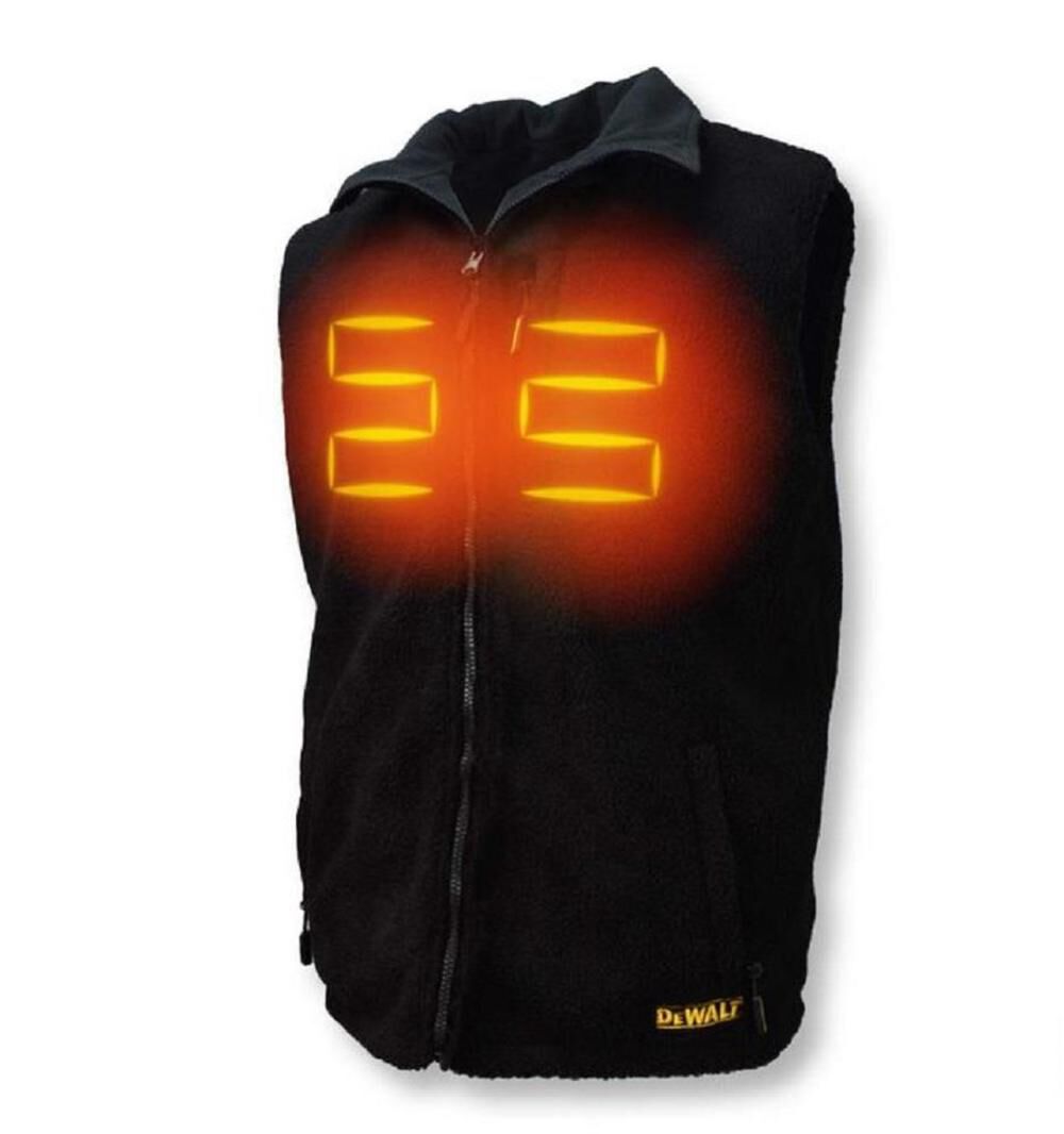 DEWALT Heated Kit Reversible Fleece Vest with Battery Black 3X