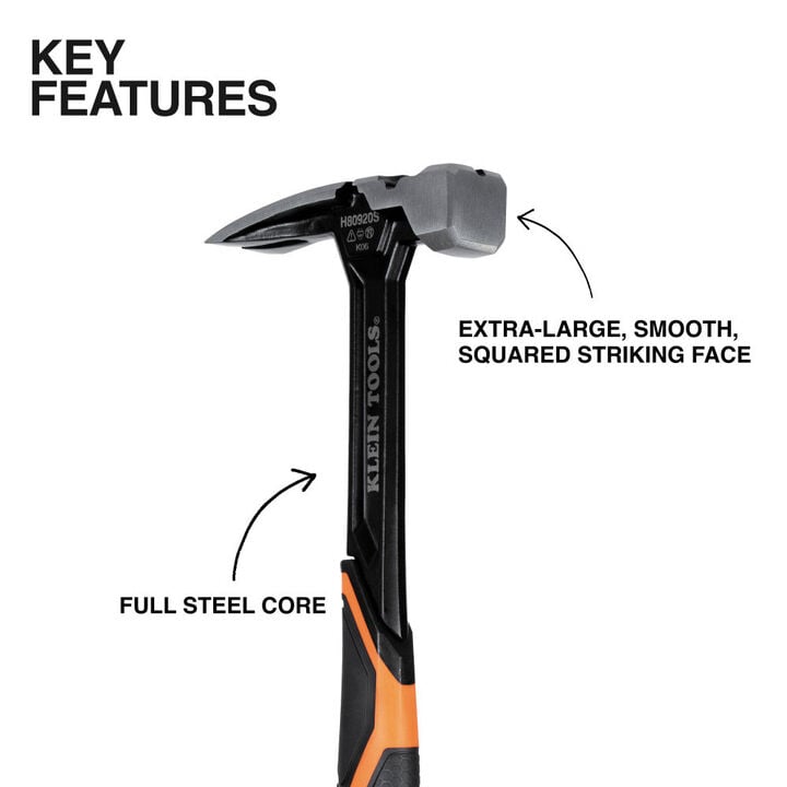 Klein Tools Smooth Face Steel Claw Hammer, 20-Ounce, large image number 1