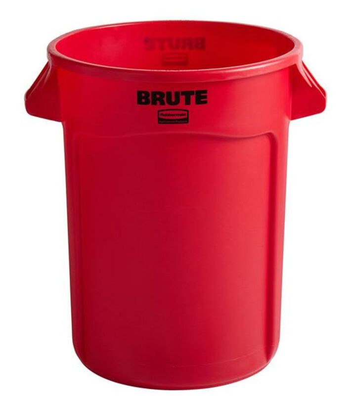Rubbermaid Vented Brute 32 Gallon Red Resin Container without Lid