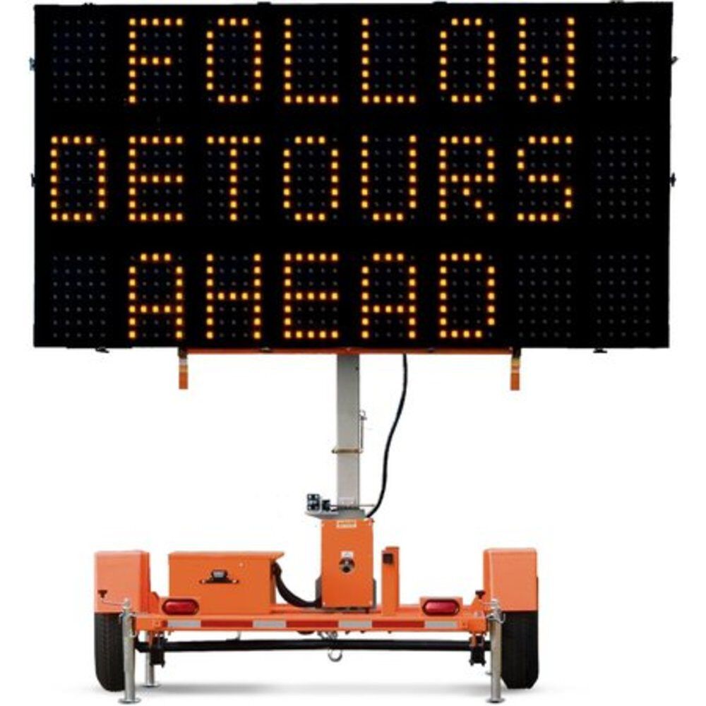 Wanco Three Line Full Size Display Message Board with Hand Operated Winch, large image number 1