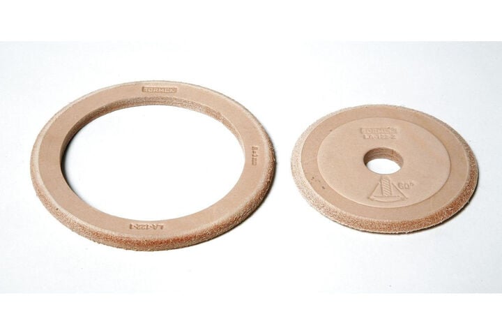 Tormek 4-3/4 Inch and 3-5/8 Inch Cowhide Set of Standard Exchange Discs, Brown, large image number 2