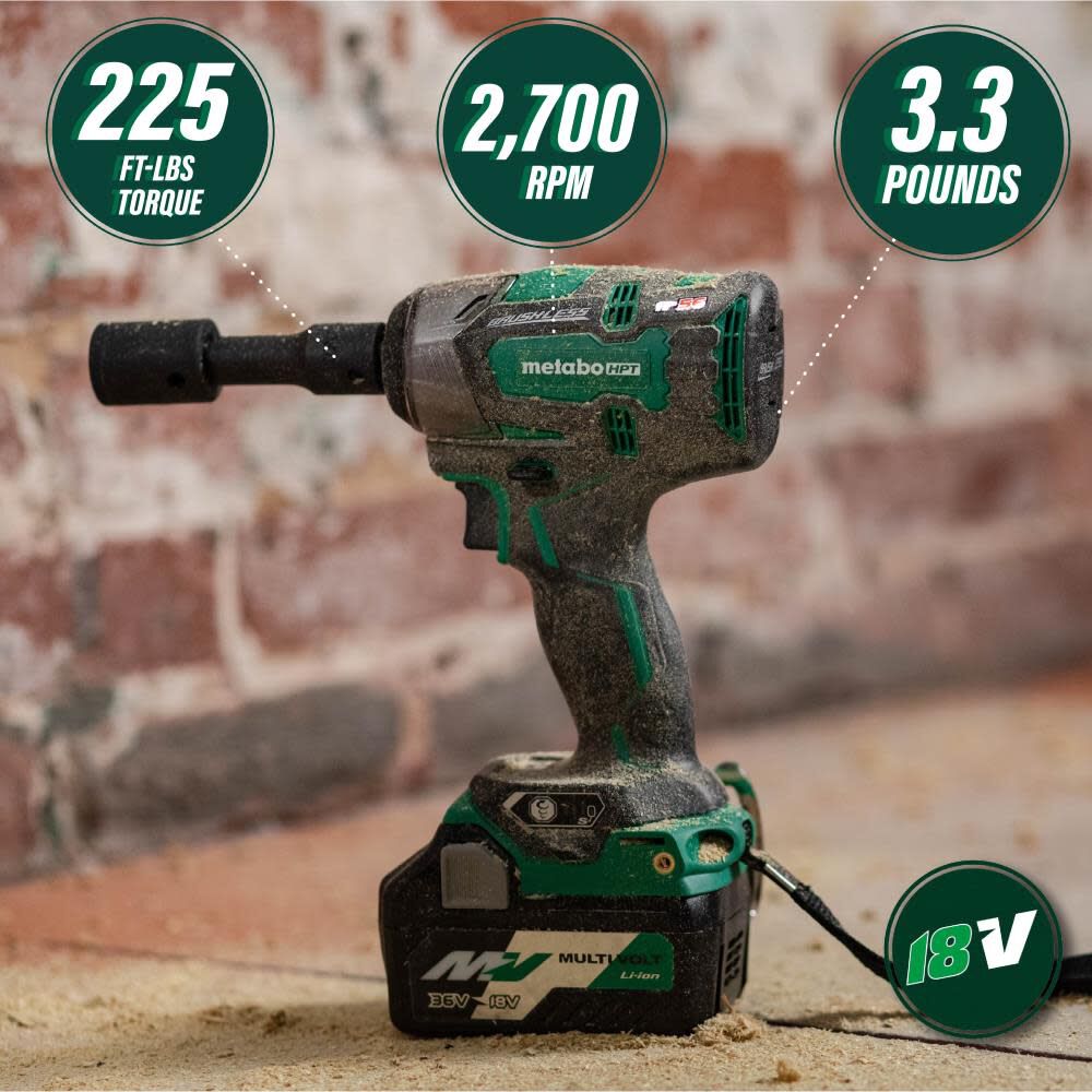 Metabo HPT Promotional 18V 1/2 Inch Brushless Impact Wrench (Bare Tool), large image number 2
