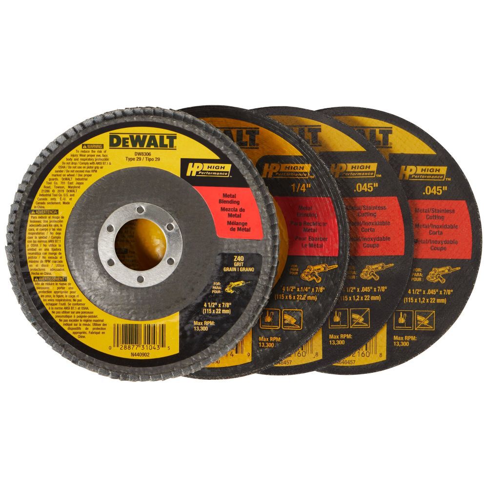 DEWALT 4-Pack Zirconia 4.5-in Grinding Wheel