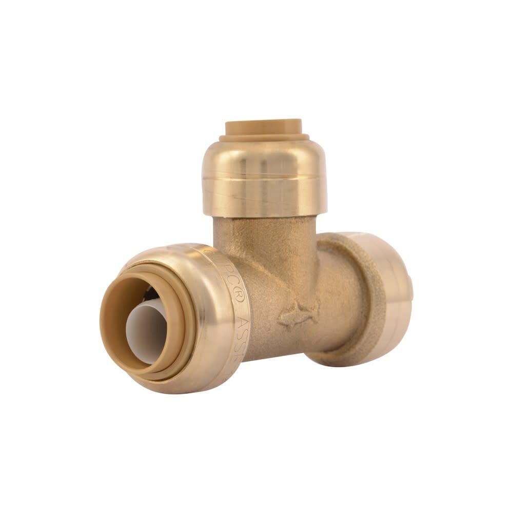 Sharkbite 1/2 x 1/2 x 3/8in Push to Connect Brass Reducing Tee, large image number 1