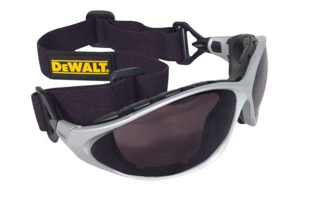 DEWALT Framework Protective Eyewear, Smoke Lenses, Silver Polycarbonate Frame - DPG95-2C