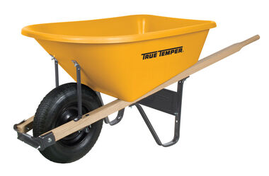 True Temper Single Wheel 6 Cu Ft. Capacity Poly Wheelbarrow